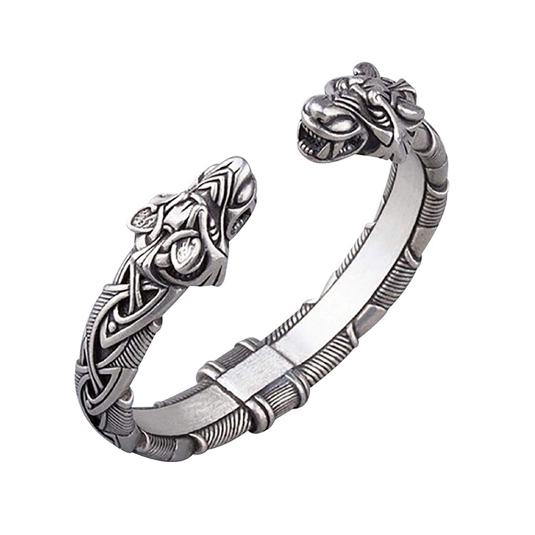 Vòng Tay Mặt Hình Sói Phong Cách Vikings Thời Trang Cho Nam Và Nữ JP5