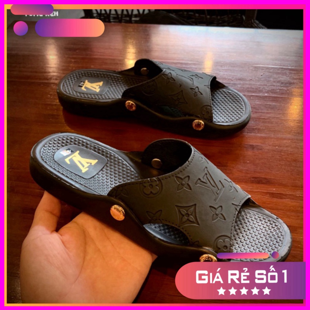 Dép LV quai ngang sục cao cấp - Dép Lê LV Cao Cấp Rẻ Nhất Shopeee Xmenshop