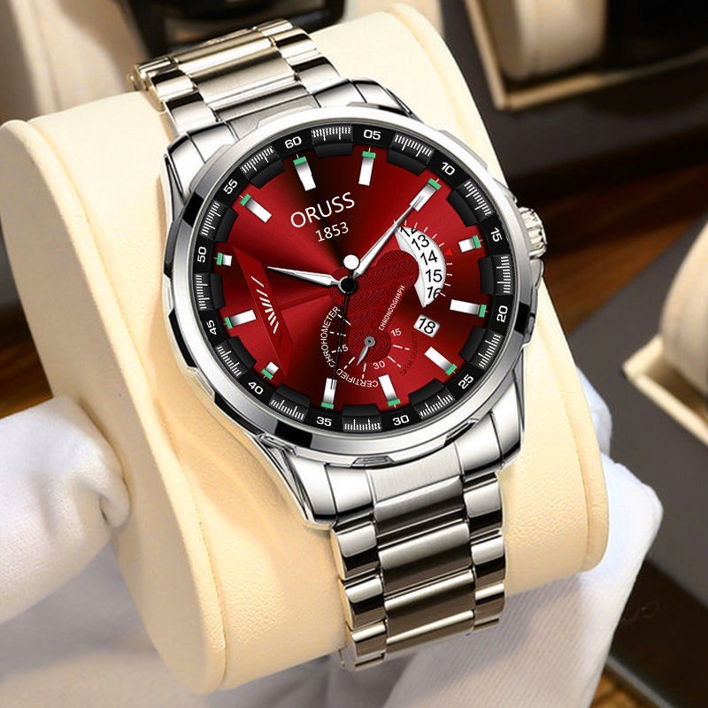 Đồng hồ nam dây thép đồng hồ nam chính hãng mặt kính sapphire chống xước lịch lãm sang trọng