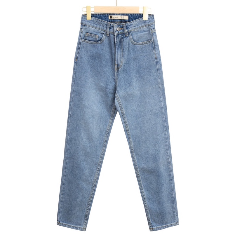 Quần Mom Jeans Nữ Form Dáng Baggy Ôm Vừa Màu Xanh Có Wash Đùi Rede-Jeans VNXK (M-02E)