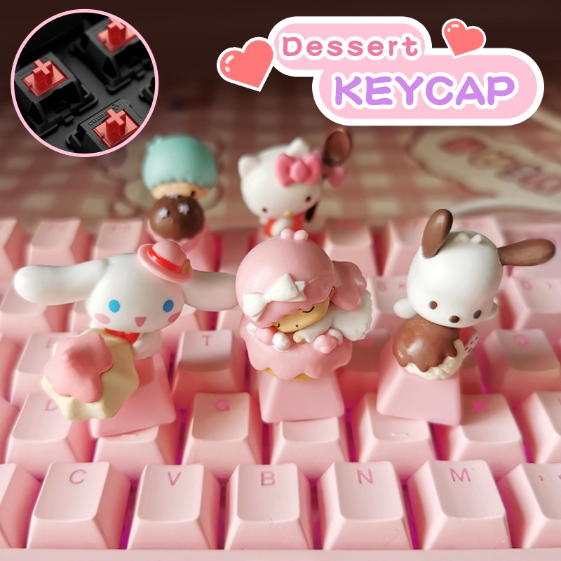 Keycap Nút Bàn Phím Cơ Bộ Sanrio Mới 2023 Siêu Dễ Thương Phím Lẻ PBT