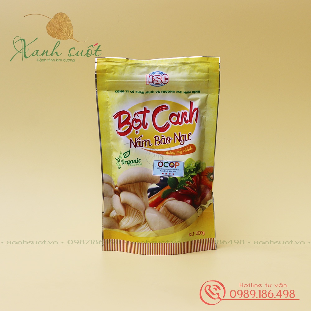 Bột Canh Nấm Bào Ngư 200G - Không mỳ chính, Ngọt Tự Nhiên, Ngon An Toàn- MUỐI NAM ĐỊNH GIÀU KHOÁNG [Xanh Suốt HCM]