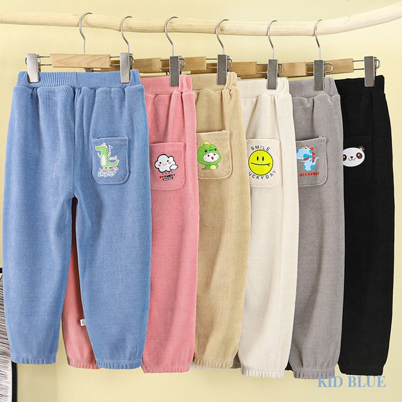 Quần Dài Bằng Lông Cừu Họa Tiết Kẻ Sọc Thời Trang Mùa Thu Hàng Mới Dành Cho Trẻ Em