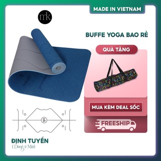 Thảm yoga MIKIE MAT 2 màu định tuyến Premium Mat Dày 6mm