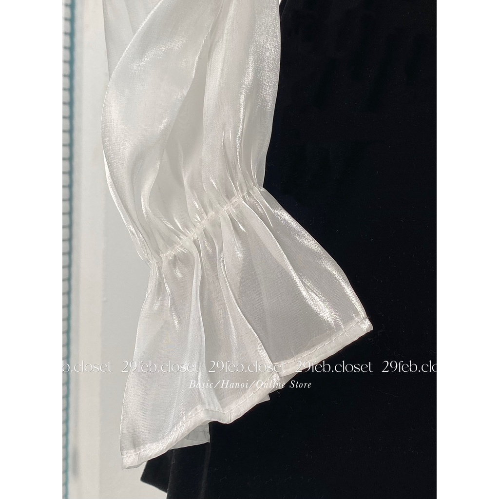 Váy nhung xòe tay phối voan organza - 29feb.closet - V40