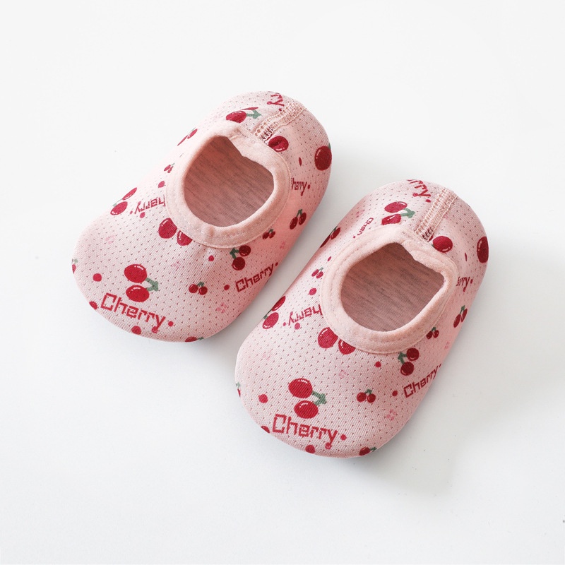 Vớ Cotton Mềm Mại Co Giãn Thoáng Khí Chống Trượt In Họa Tiết Trái Cây Hoạt Hình Dành