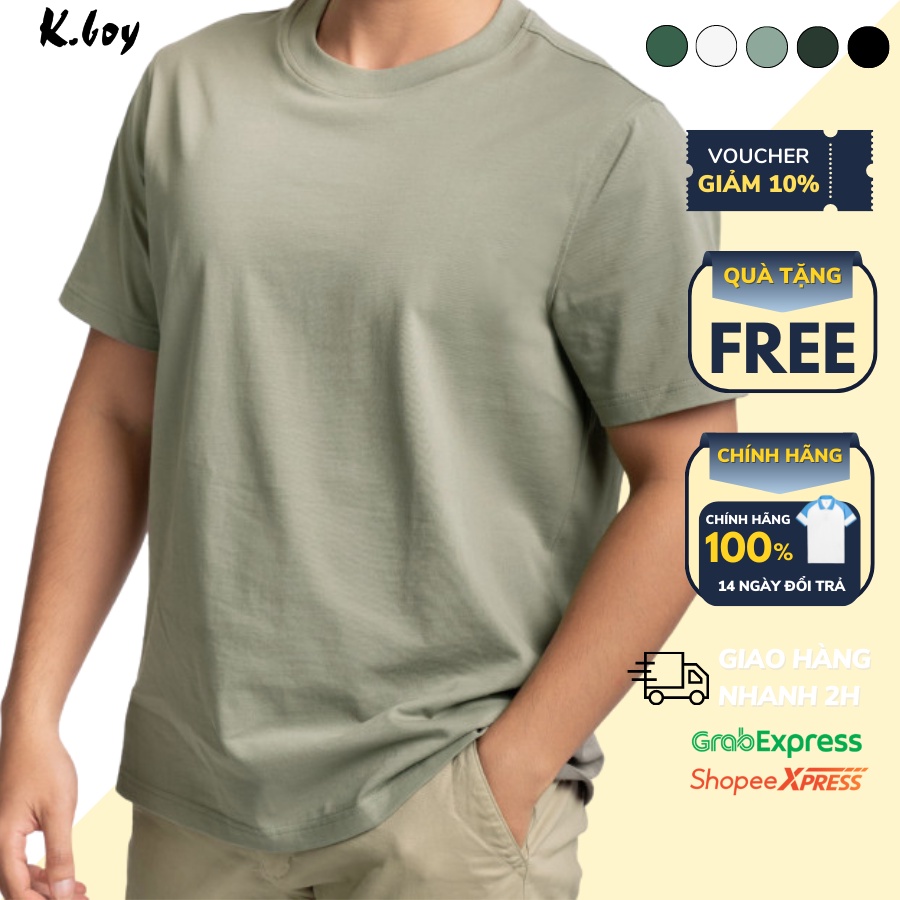 Áo Thun phông nam form Regular trơn Tay Ngắn Basic 100% Cotton cổ tròn đẹp, mềm mịn, co Giãn, thấm hút tốt- AT29