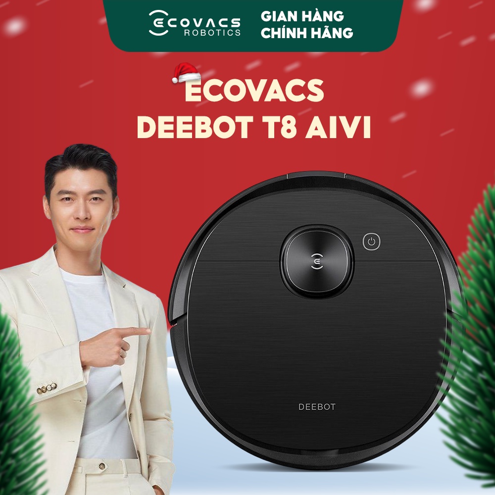 Robot hút bụi lau nhà Ecovacs Deebot Ozmo T8 AIVI - Bản Quốc Tế - Bảo hành 24 tháng - Dung lượng pin 5200mAh - Camera AI