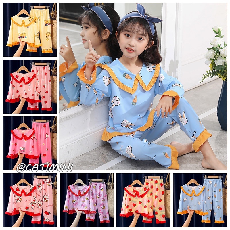 CATIMINI Bộ Đồ Ngủ Tay Dài In Họa Tiết Dễ Thương Cho Bé Gái