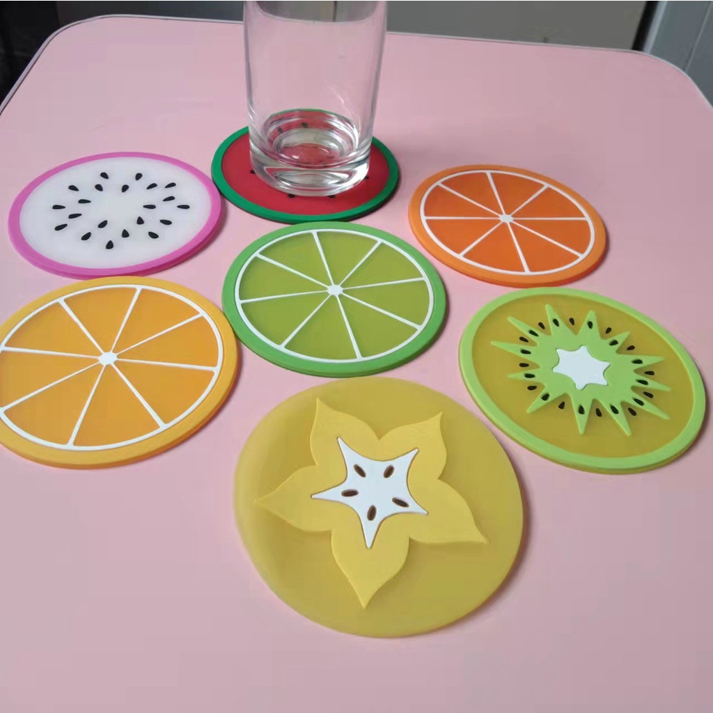 Đế Lót Ly Silicon Hình Trái Cây Miếng Lót Ly Cốc Trang Trí Xinh Xắn PINKWISH A128