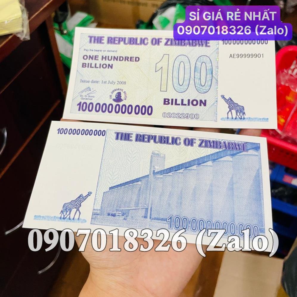 [HÓT] Tờ tiền lưu niệm Zimbabwe 100 Tỷ Đô la siêu khủng , cực độc làm quà tặng , lì xì Tết , Giá Sỉ