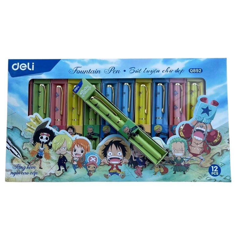 Bút Máy Kim Loai Deli Hoạ Tiết One Piece - Ngòi Bút Chất Lượng Cao Q892