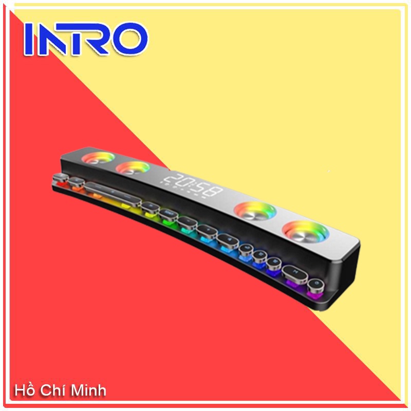 Loa Bluetooth LED RGB quang phổ 10 chế độ Led cao cấp - Tích hợp Đồng hồ + Nhiệt độ, Chất lượng âm thanh HIFI