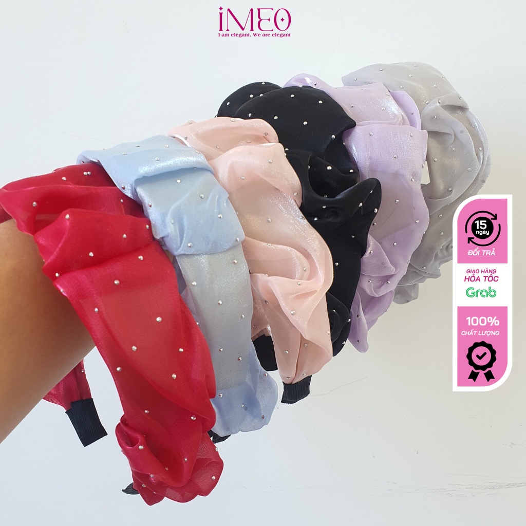 Cài tóc hình bím tóc cho nữ màu đỏ nhung đính hạt phong cách Hàn Quốc