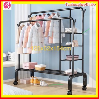 [xả mạnh] Kệ treo quần áo - Giá treo quần áo 2 tầng các loại khung kim loại nhập khẩu