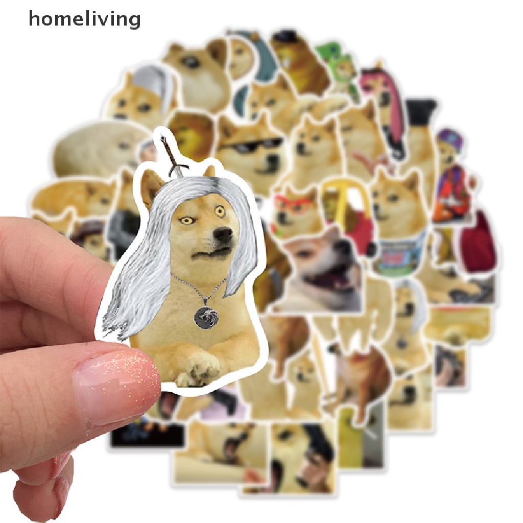 Bộ 50 Miếng Dán Hình Chú Chó Vui Nhộn Dùng Trang Trí Laptop / Guitar / Vali / Điện Thoại