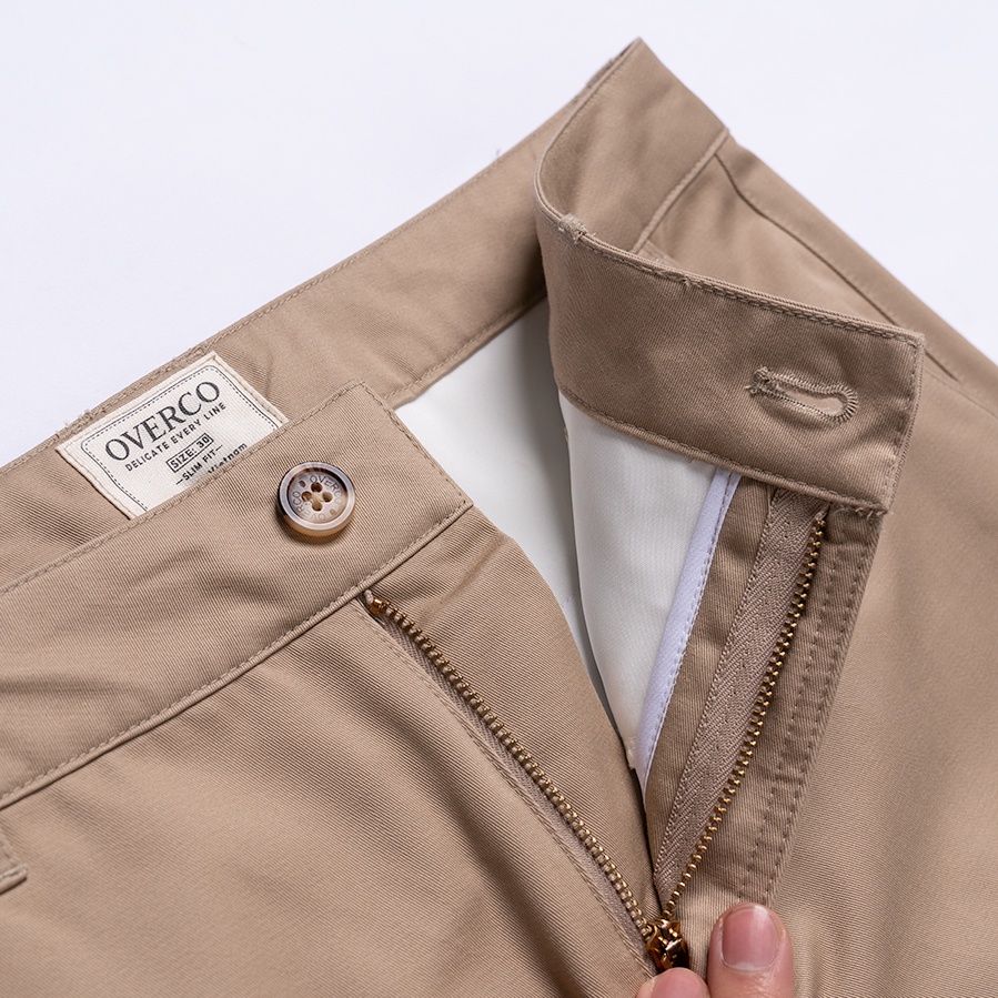 Quần Dài Kaki Nam OVERCO Chất Liệu Kaki Mềm Mịn Co Giãn Thoáng Mát