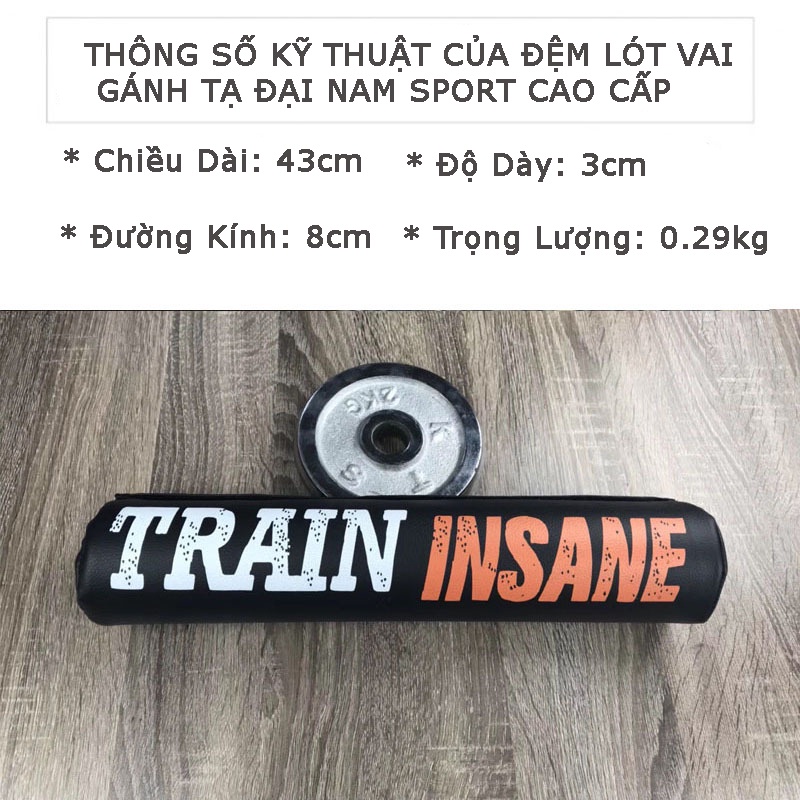 Đệm Lót Vai Gánh Tạ,Tập Spuat Dài 43cm Bọc Vải Chống Đau Vai Thế Hệ Mới Đại Nam Sport