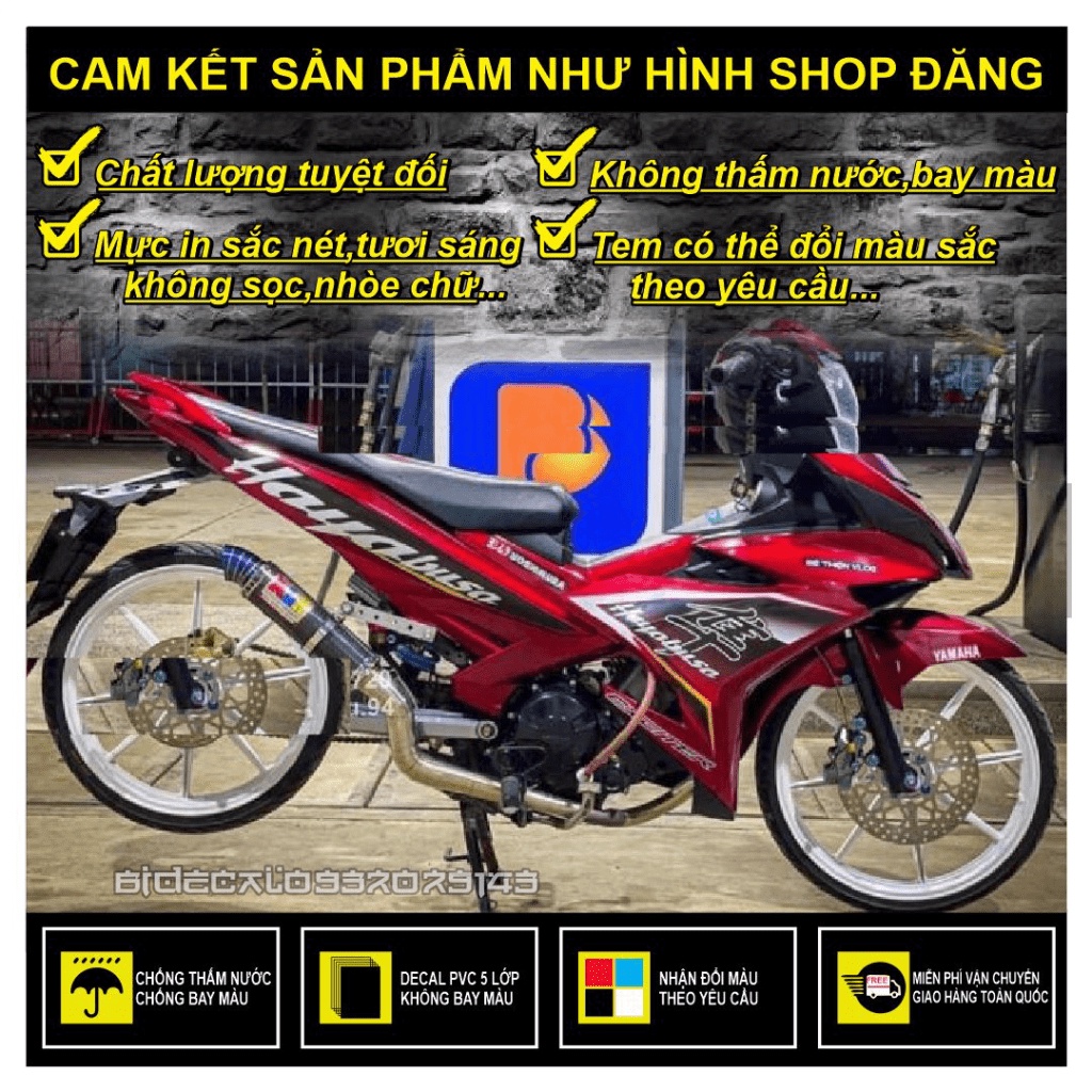 TEM RỜI EXCITER 150 HAYABUSA DÁN XE ĐỎ - 