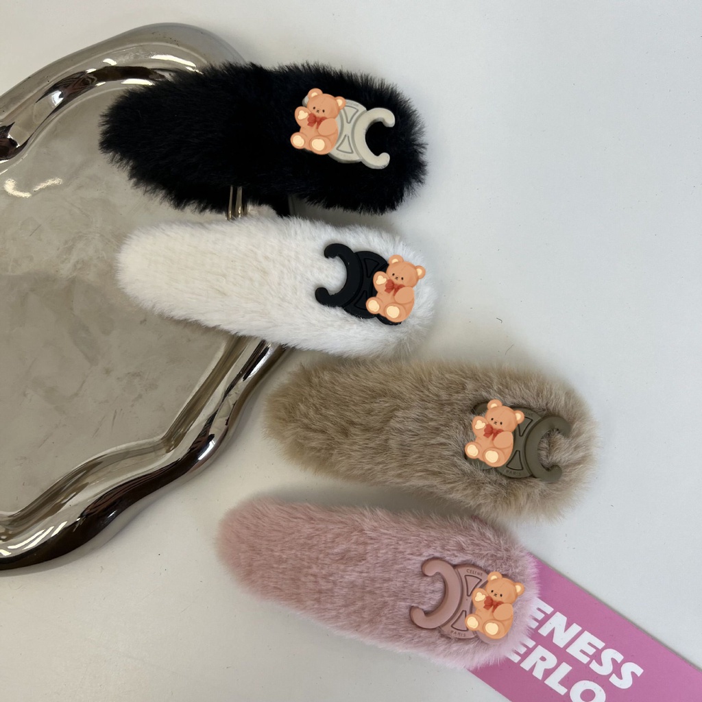 Kẹp Tóc Phối Lông Kiểu Hàn Quốc Thời Trang 2022 Dễ Thương Cho Nữ