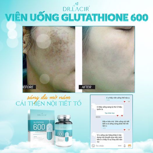 Viên Uống Glutathion 600 Dr Lacir Chính Hãng GIúp Giảm Thâm Nám, Trắng Da - Hộp 30 Viên