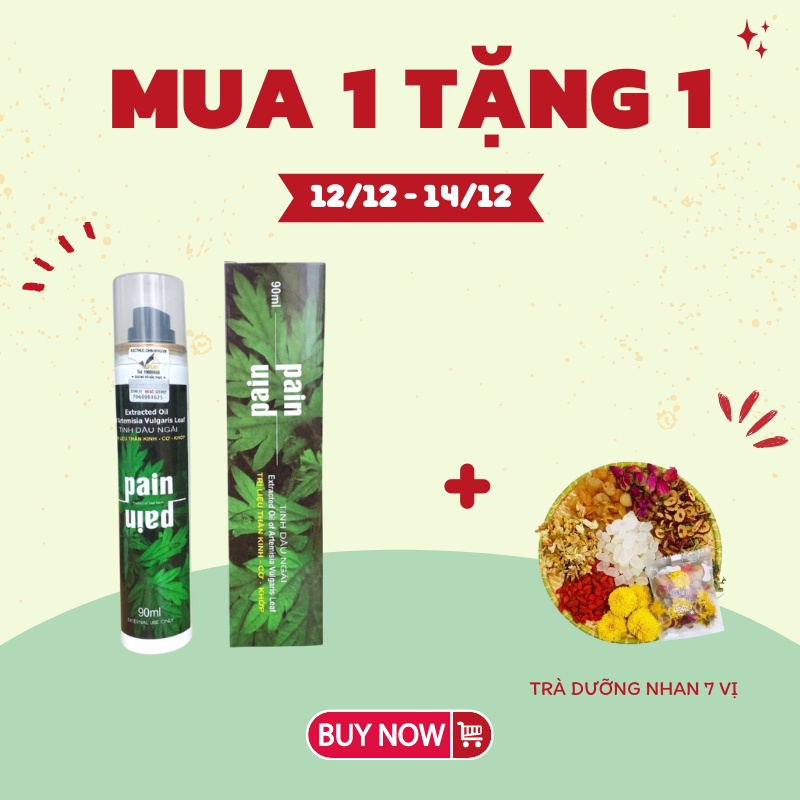 Dầu ngải cứu Pain Oil xoa bóp xương khớp mát, xa cổ vai gáy, gót chân, giảm đau tức thì dầu xoa bóp 90ml
