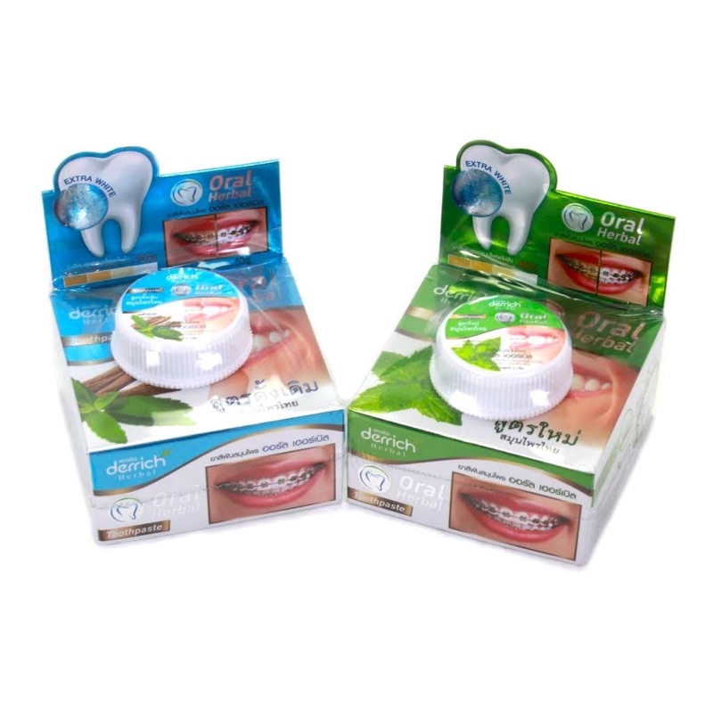 Kem Tẩy Trắng Răng Cao Cấp Derrich Oral Herbal 25g Thái Lan