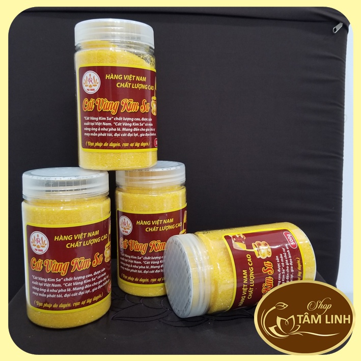 Cát vàng kim sa để Lư hương thời cúng Bàn Thờ hộp 500 gam