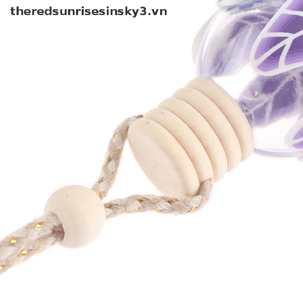 1 Lọ Thủy Tinh Rỗng Đựng Hoa / Nước Hoa Treo Xe Hơi / Nhà Cửa Nhiều Màu Sắc Có Móc Khóa