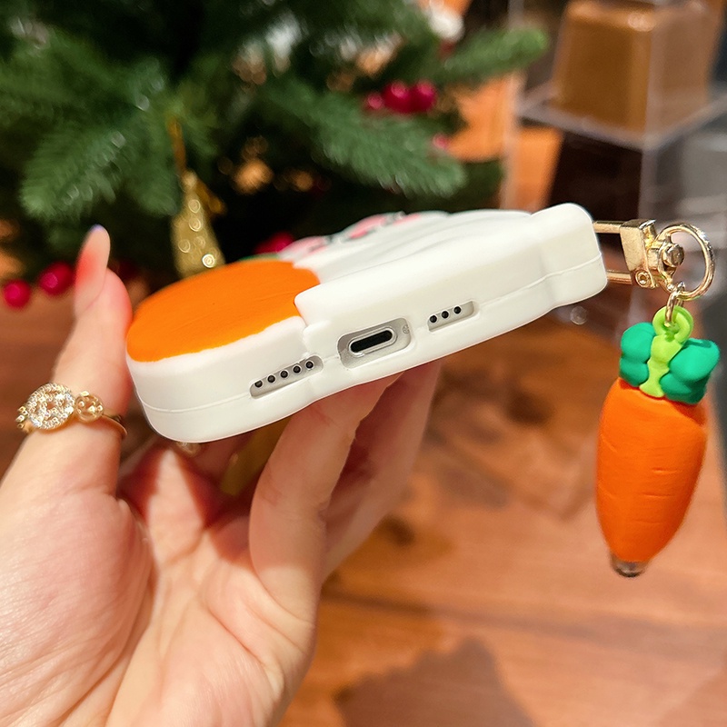 Ốp Điện Thoại Silicon Hình Gấu Xương Rồng 3d Cho Iphone 12 11 pro max 13 Promax 14 pro max Airpods 1 2 3 pro