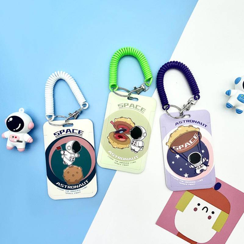 ⭐ iLado ⭐  Dây đeo bảng tên Thẻ tên phi hành gia Thẻ đeo tên dây đeo thẻ co rút dây lò xo dễ thương dây rút thẻ thẻ đeo học sinh bao đựng thẻ sinh viên Hoạt hình văn phòng phẩm giá sỉ