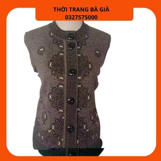 Áo Khoác Len Cho Người Già Cao Tuổi_ Áo Len Trung Niên Cổ Bẻ Sang Trọng Cho Bà