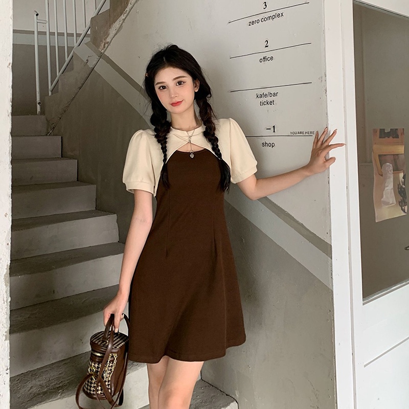 IELGY IELGY Bộ Áo Thun Không Tay + Chân Váy Ngắn Thời Trang Dành Cho Nữ