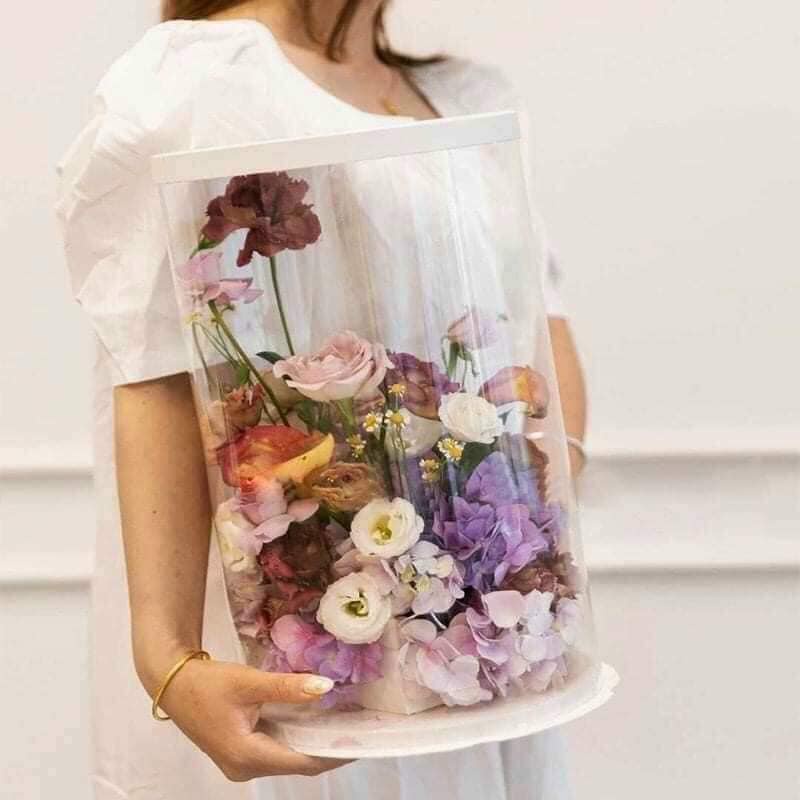 Hộp MICA Tròn Đế Trắng .