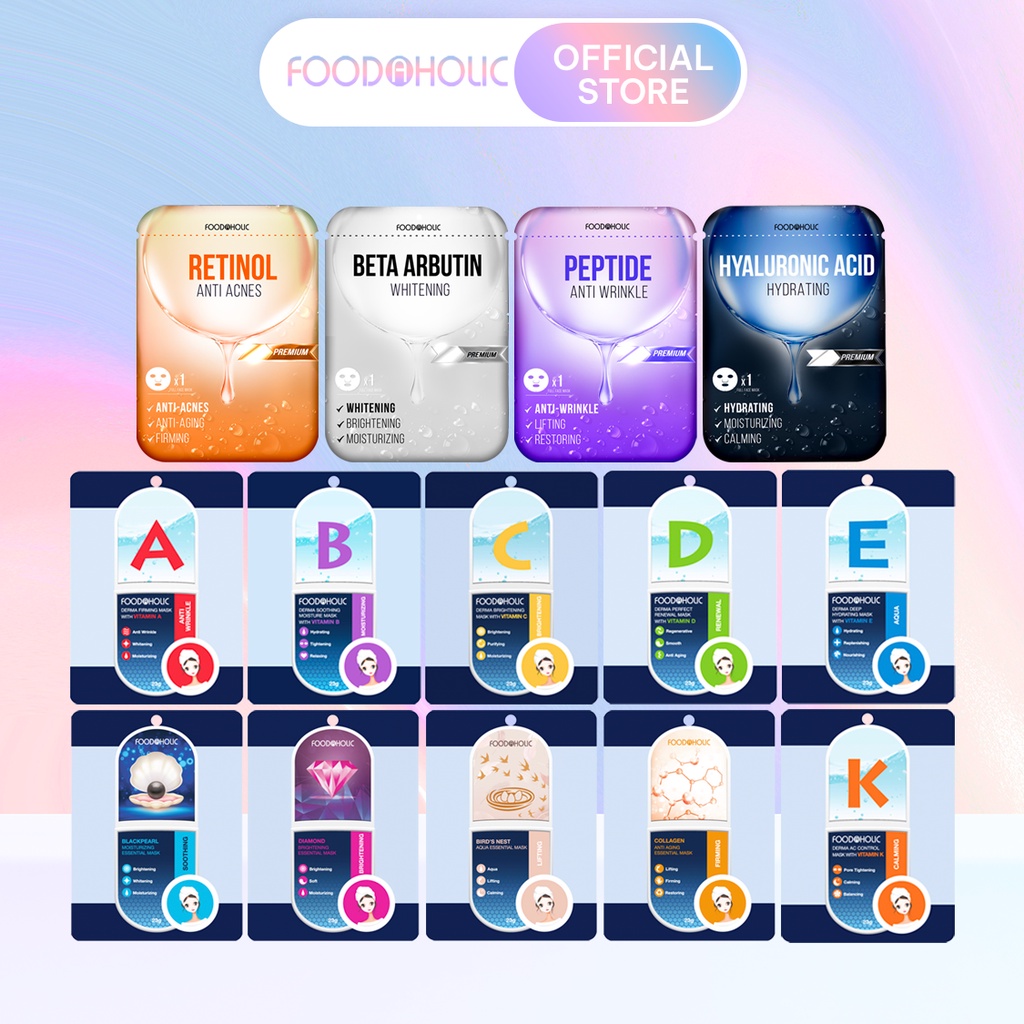 Combo 14 Mặt Nạ Dưỡng Da Chuyên Sâu Foodaholic 23ml/miếng