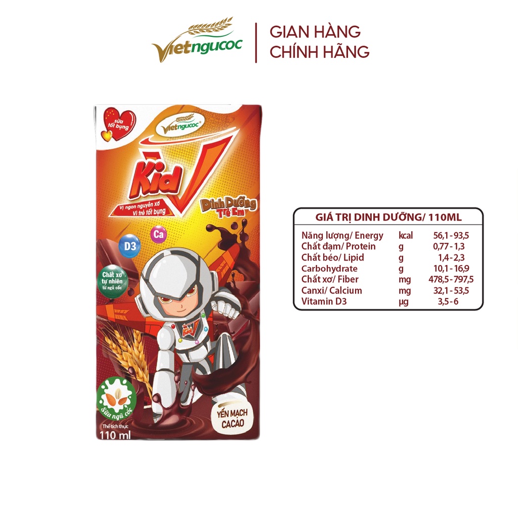 Thùng 48 Hộp Sữa Yến Mạch Vkid VIỆT NGŨ CỐC Cho Bé Thơm Ngon Nhiều Vị 110ml Bao Bì Cũ