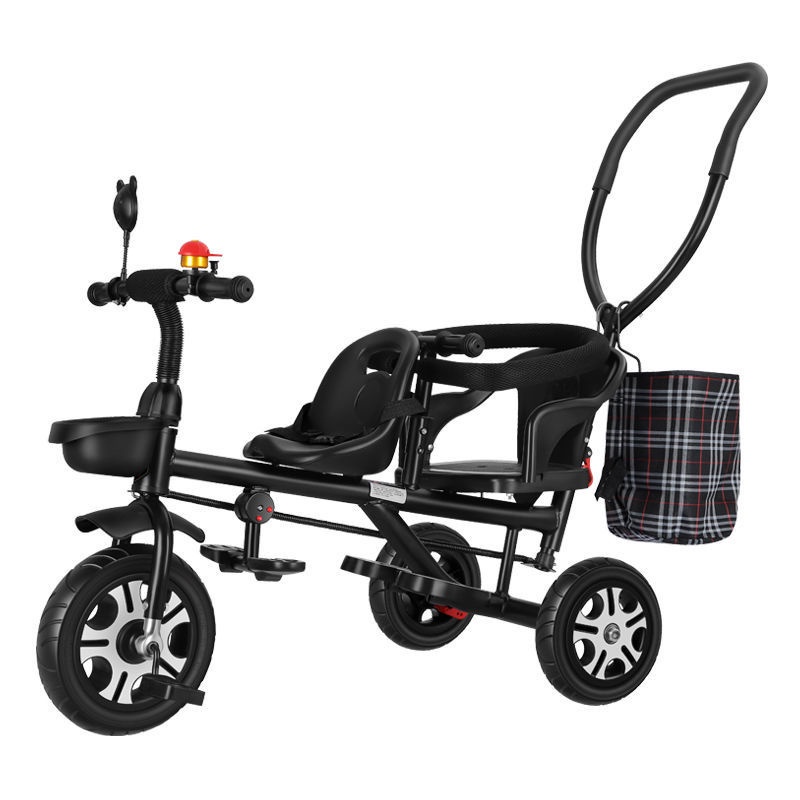Perambulator Xe ba bánh xe đạp 2-7 tuổi Xe đẩy em bé 2-7 tuổi xe đẩy em bé hai chỗ ngồi cho trẻ em X