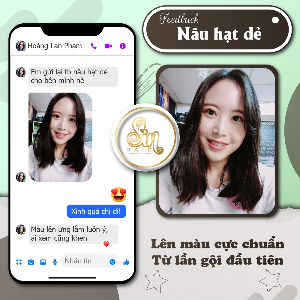 Dầu gội đổi màu tóc Hạt Dẻ | Gội là đổi màu | SinHair Việt Nam Official Store