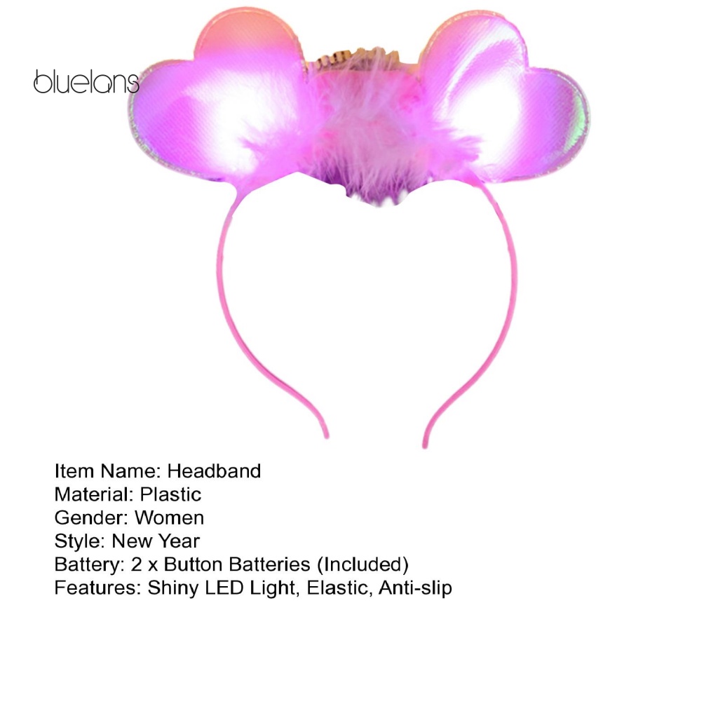 1 Bộ Băng Đô Và Cài Tóc Chống Trượt Trọng Lượng Nhẹ Trang Trí Năm Mới