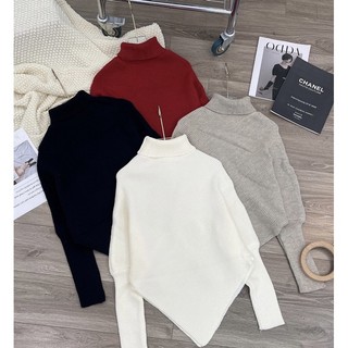 Áo len tay cánh dơi cổ lọ