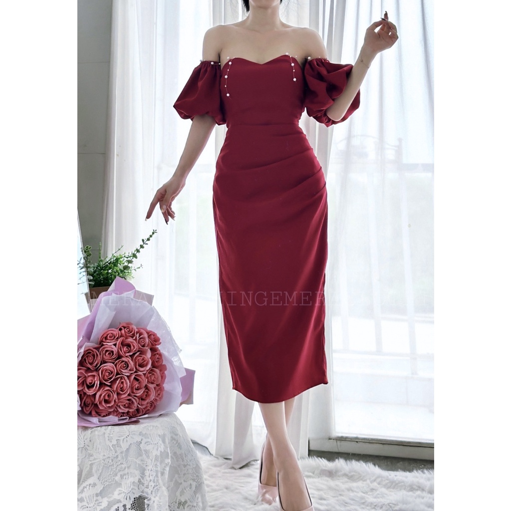 Váy O'hara dự tiệc cao cấp (1 váy mặc được 3 kiểu) tôn dáng sang trọng (ảnh shop tự chụp)