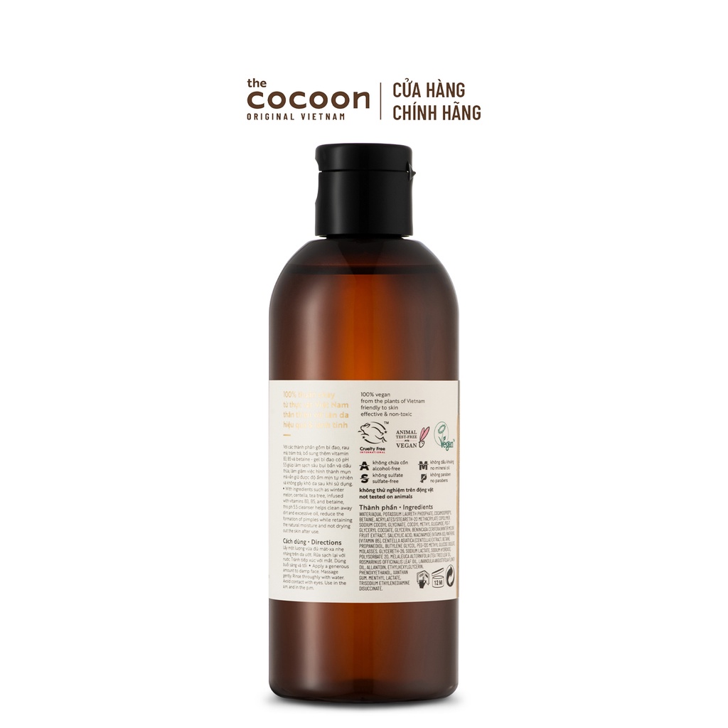 HÀNG TẶNG KHÔNG BÁN - Gel bí đao rửa mặt Cocoon giảm dầu & mụn 310ml