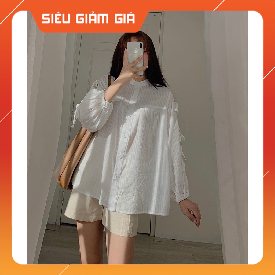 Áo Sơ Mi Kiểu Thiết Kế Hở Cánh Tay Kèm Dây Buộc Hàng Quảng Châu M2680-Teen 888