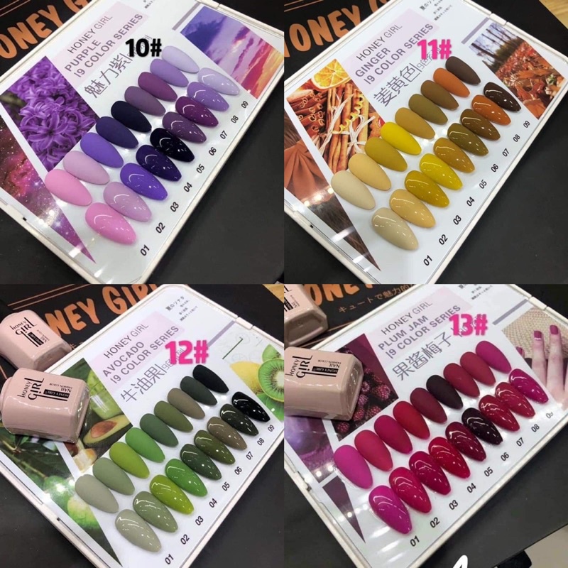 Sơn honey girl, set sơn mini 9 màu honey girl tặng bảng màu