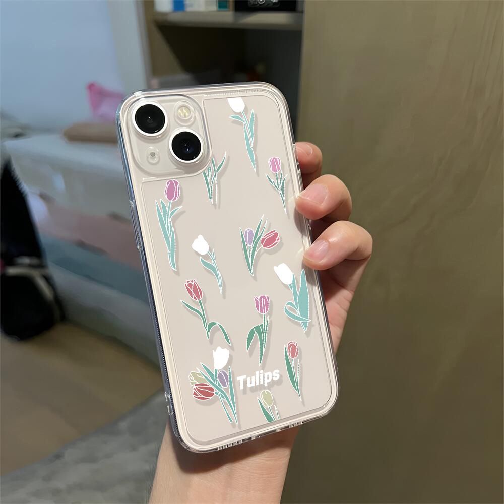 Ốp Điện Thoại TPU Mềm Trong Suốt Chống Sốc In Họa Tiết Hoa Cho IPhone 14 13 12 11 Pro XS Max X XR 7 8 Plus