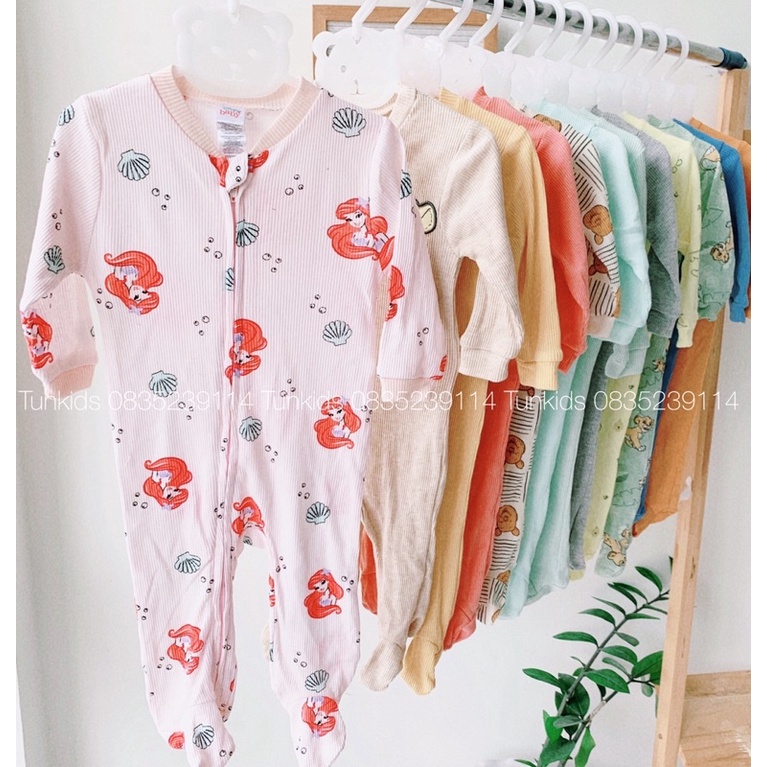 Body sleep body sleepsuit cotton kéo khóa hiệu DIS.NEY BA.BY xuất xịn hàng cao cấp size 3-6-9m
