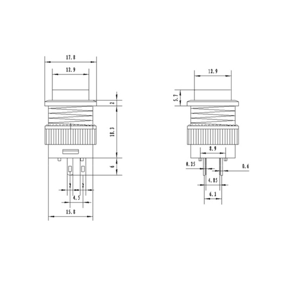 Nút nhấn có đèn báo R16-503 AD/BD 16mm