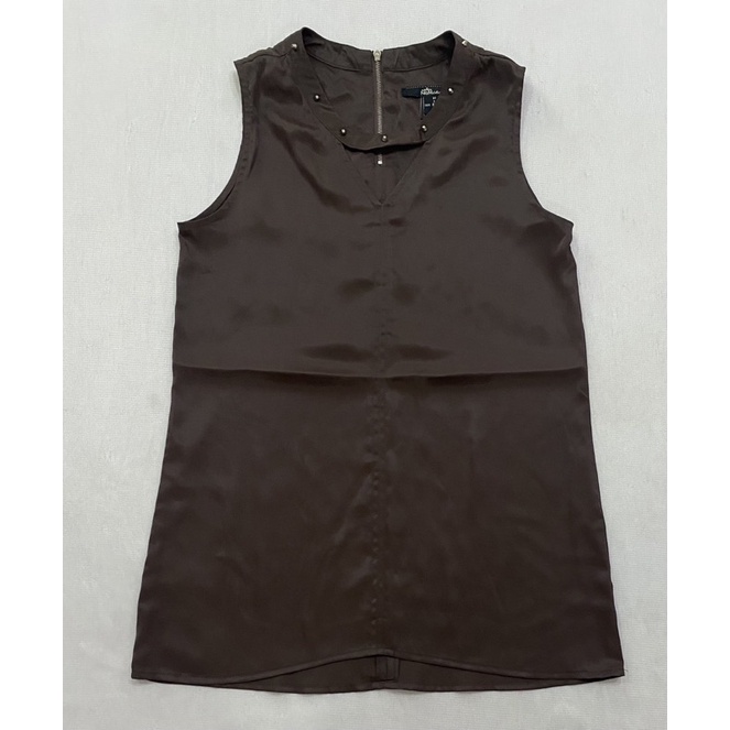 (A884) Áo sát nách vải voan màu nâu Nino.maxx (Size S, M) - Thanh lý vnxk