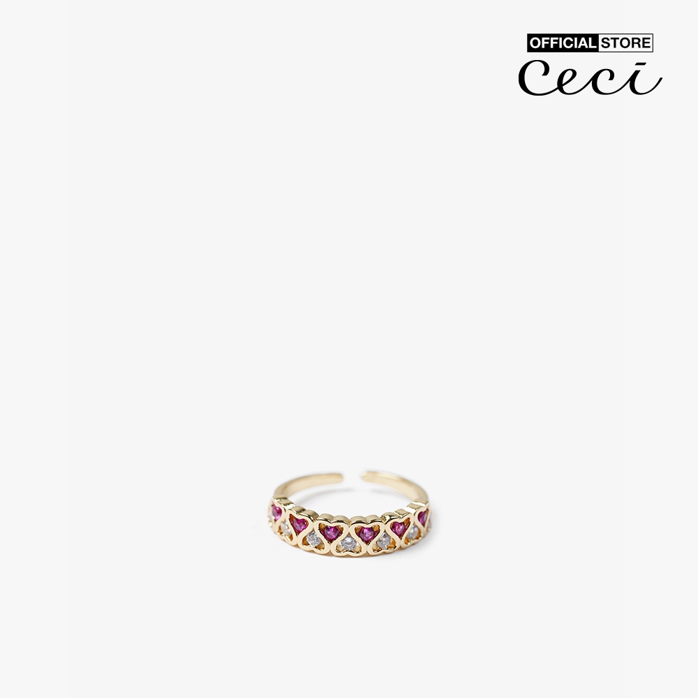 CECI - Nhẫn nữ dáng hở thiết kế hình trái tim độc đáo CC2-01000191-08