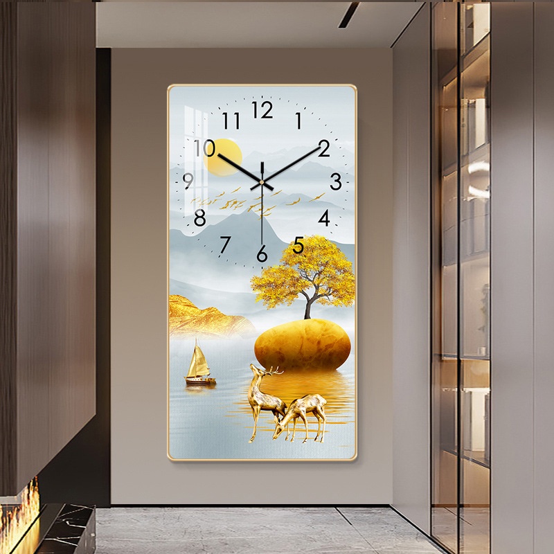 Tranh Đồng Hồ Tráng Gương 5D Hươu Tài Lộc - Simple House , Treo Tường, Decor Phòng Khách, Trang Trí Nhà Cửa, Tặng Quà